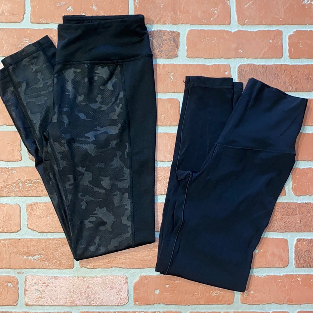 Reebok & Aerie black faux camo leggings bundle!!